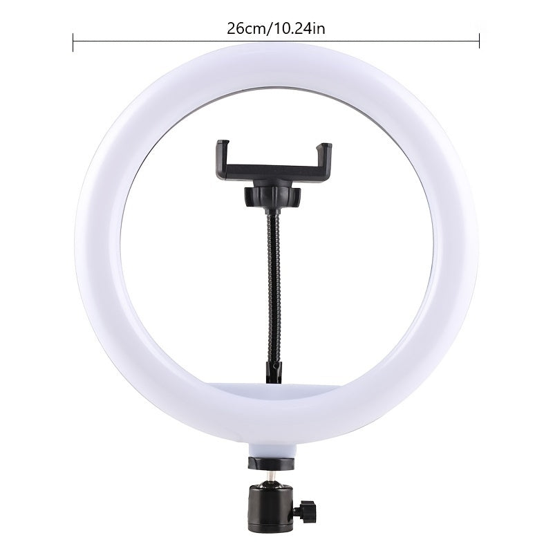 10-Inch LED Ring Light with Adjustable Tripod and Phone Holder - Ideal for Makeup, Photography, and Vlogging 2