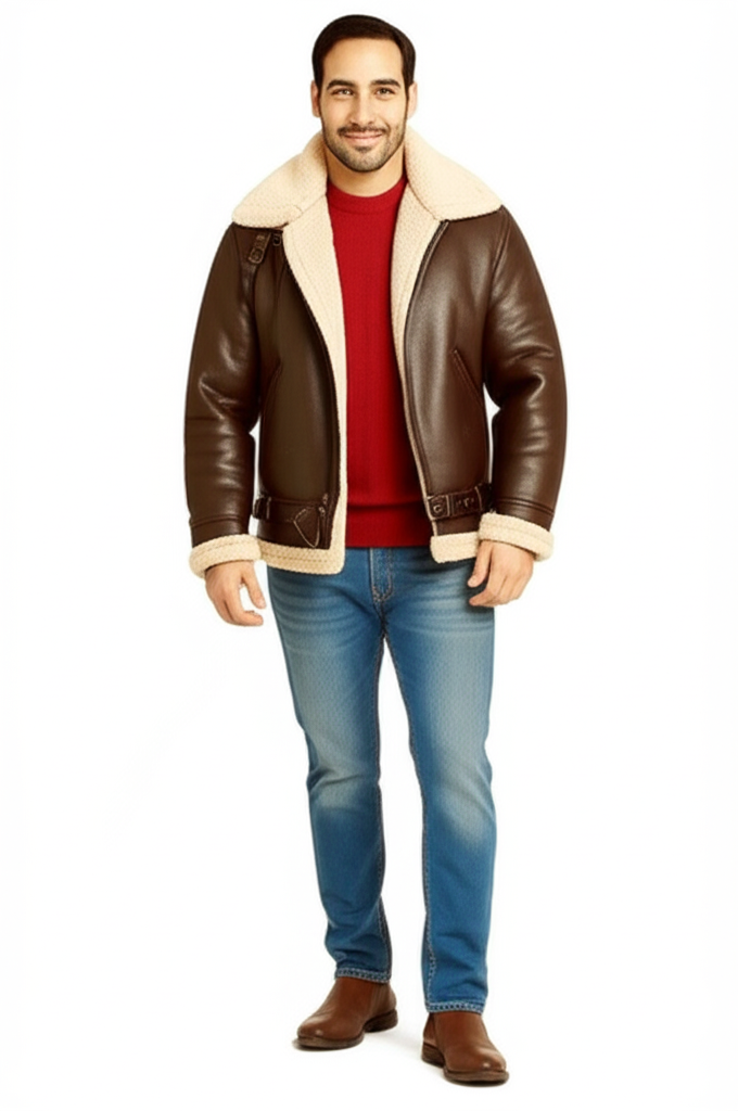 Aurelian | Luxe Shearling Aviator with Vintage Edge 1