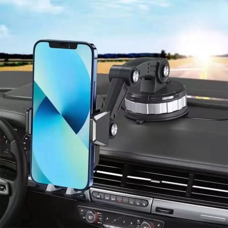 Car Phone Holder with Strong Suction Cup, 360° Rotation, One-Hand Operation – Universal Cell Phone Mount for Car 2
