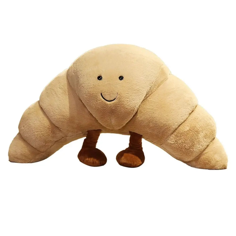 Croissant Plush Hug Pillow 13 inches Soft Light Brown with Smiling Face 5