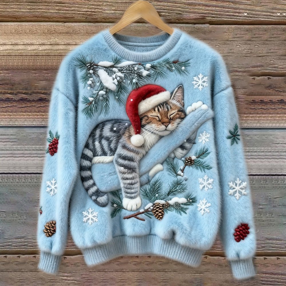 Festive Cat | Cat Christmas Sweater with 3D Appliqué – Cozy Design for Holiday Cheer 6