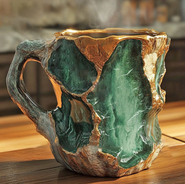 Handcrafted Mineral Crystal Mug – Insulated, Microwave Safe, 350-450 ml, Unique Design 3