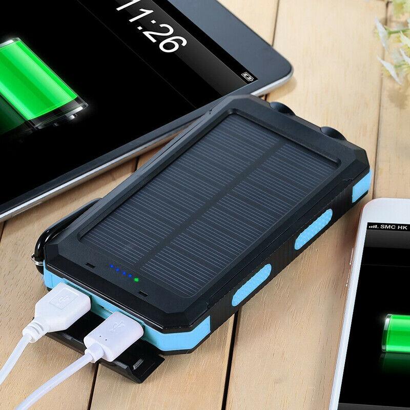 High-Capacity Solar Power Bank – 500000mAh Waterproof Charger with Dual USB and Built-In Flashlight 1
