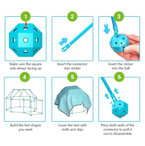 Kids' Building Set - Creative Forts & Tents - Fun Educational Plastic Toy! 5