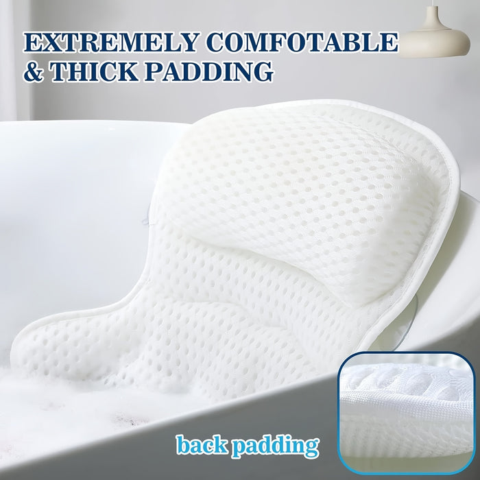 LuxeRest | Ergonomic Mesh Bath Pillow Providing Neck and Back Support 5