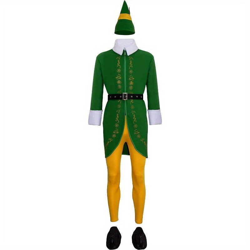 Men’s Holiday Elf Outfit | Funny Long Sleeve Halloween Costume 2