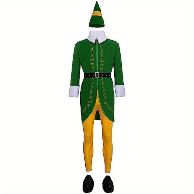 Men’s Holiday Elf Outfit | Funny Long Sleeve Halloween Costume 3