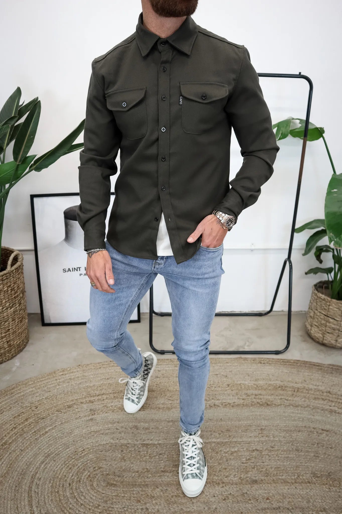 MetroShirt Jacket – A Buttoned Shirt Jacket for Men with Chest Pockets, blending sophisticated tailoring with casual comfort. 5