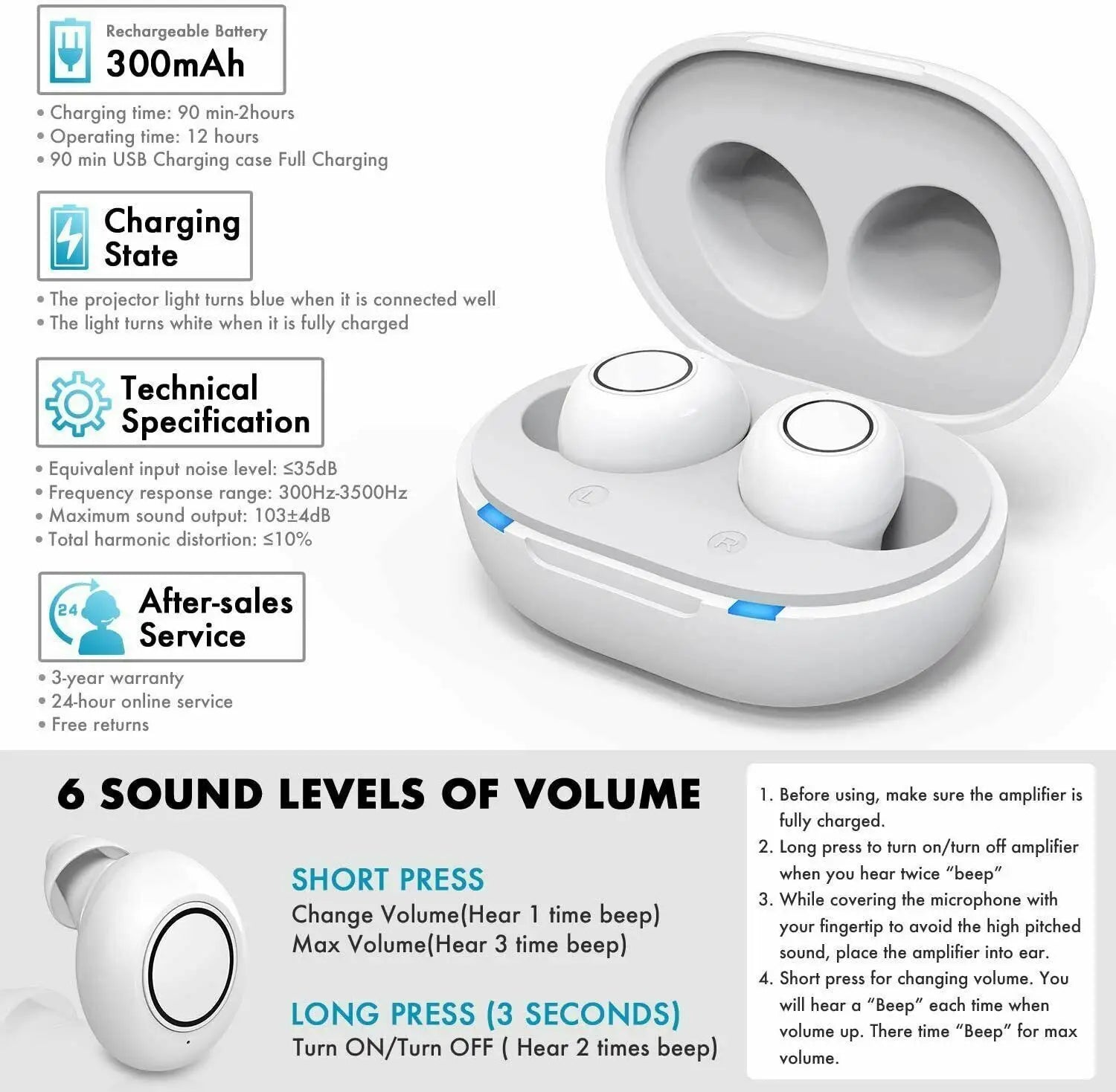 Rechargeable Hearing Aids – Compact Design with Adjustable Settings and Multiple Listening Modes 1