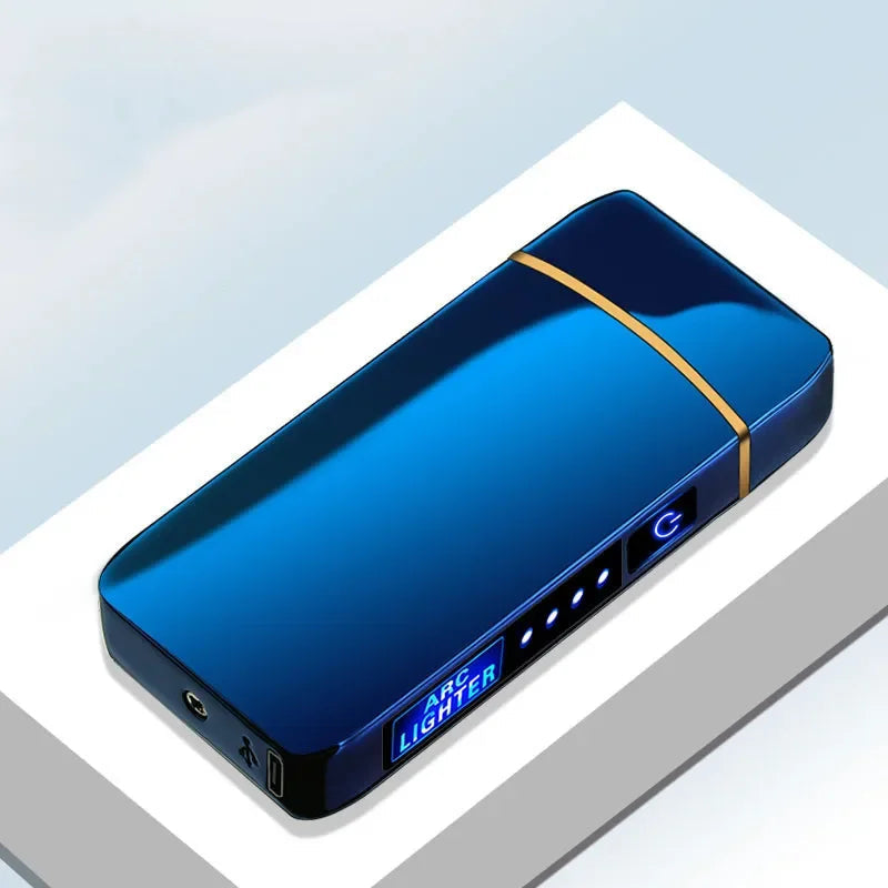 Rechargeable USB Plasma Lighter with Windproof Double Arch Flame – Stylish Metal Design for Indoor and Outdoor Use 12