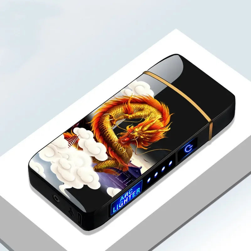 Rechargeable USB Plasma Lighter with Windproof Double Arch Flame – Stylish Metal Design for Indoor and Outdoor Use 8