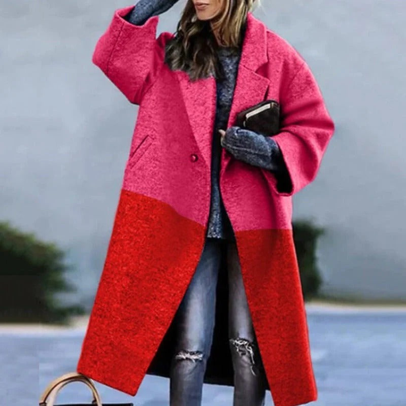 Women’s Oversized Longline Wool Blend Coat – Classic Notched Lapel Stylish Winter Jacket 2