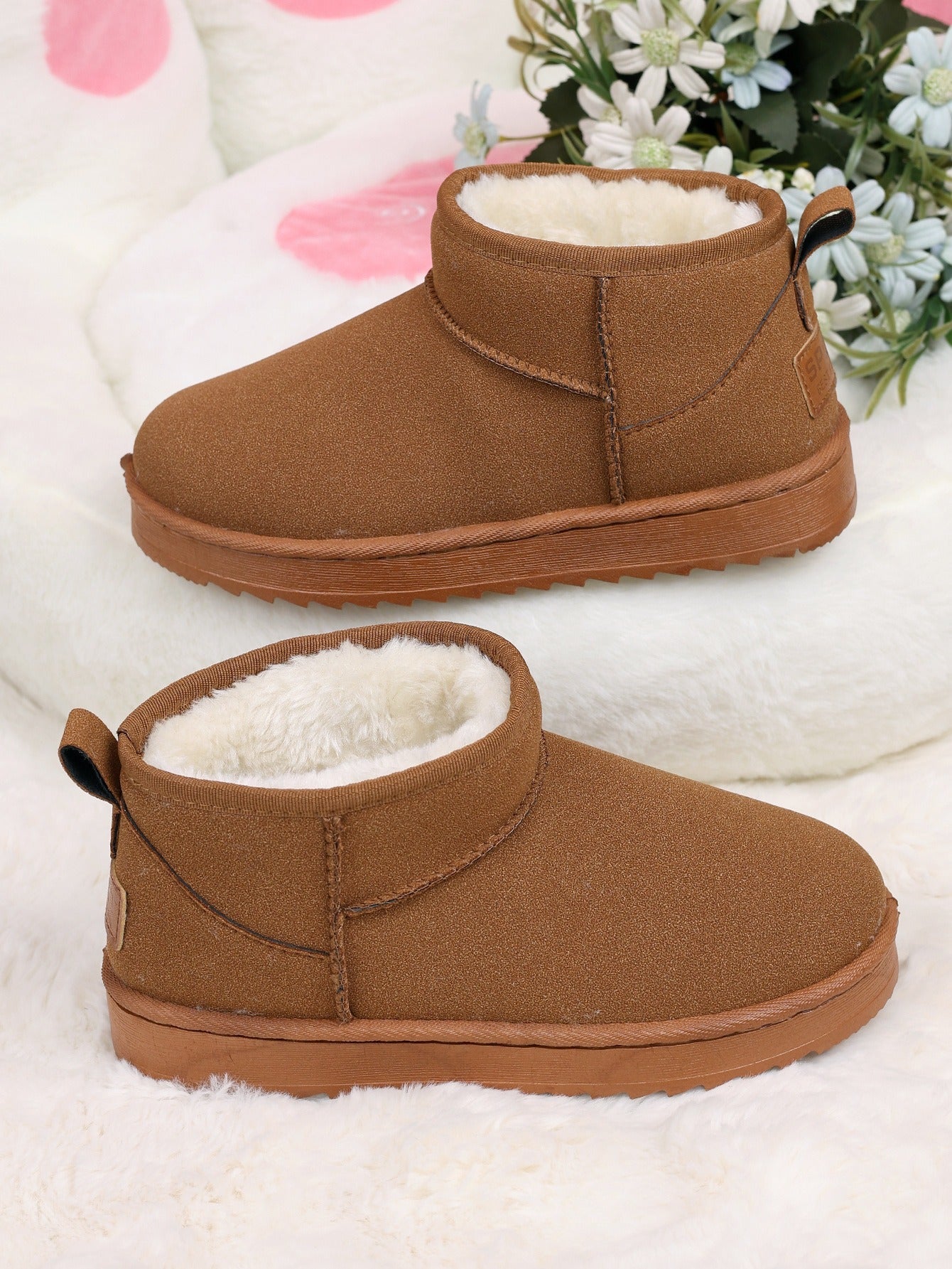 Women's Ultra Mini Platform Boots with Fur Lining – Black Ankle Booties for Winter Comfort 2