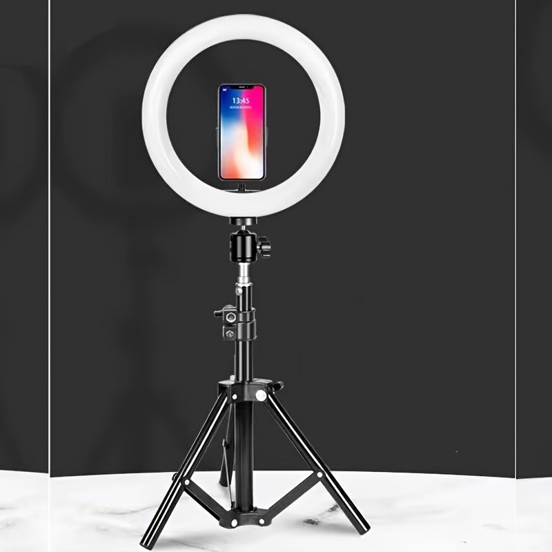 10-Inch LED Ring Light with Adjustable Tripod and Phone Holder - Ideal for Makeup, Photography, and Vlogging 1