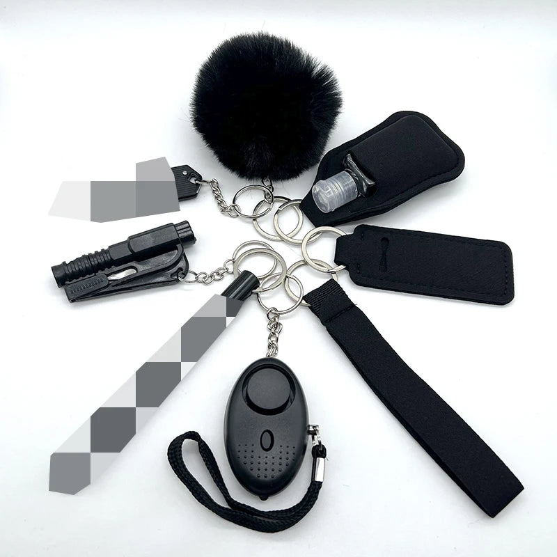 All-in-One Self Defense Kit for Women – 9-Piece Keychain Safety Set with Alarm, Whistle, and Emergency Tools 8