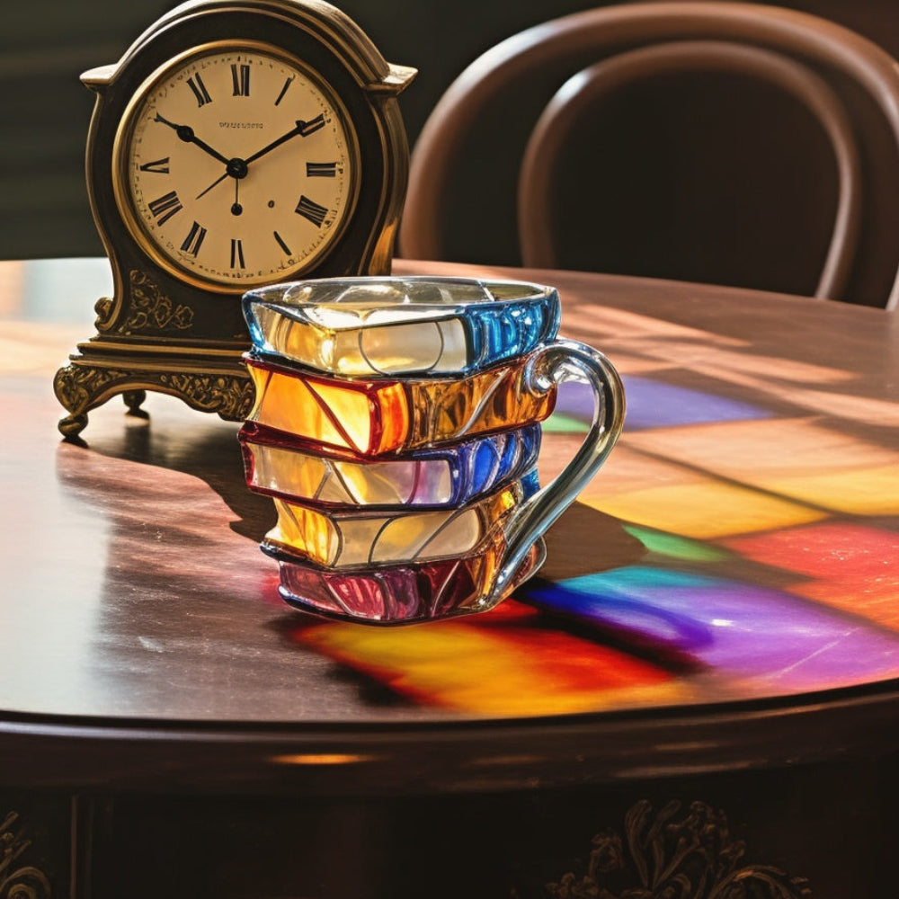 BiblioBrew | Glass Coffee Mug with Book Spine Design for Readers 4