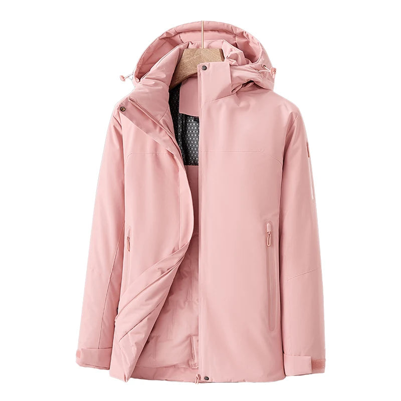 Elegant Women’s Quilted Winter Coat – Waterproof and Windproof Jacket with Detachable Hood for Cold Weather 9