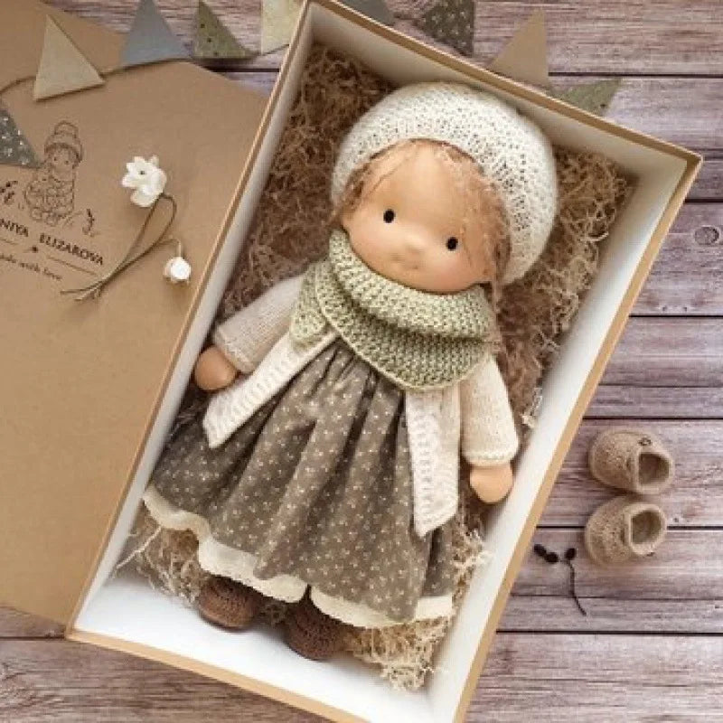 Emma | Handmade Cotton Plush Doll – Waldorf Soft Toy with Fabric Box | Adorable & Cuddly | For Kids’ Birthday & Everyday Fun 23