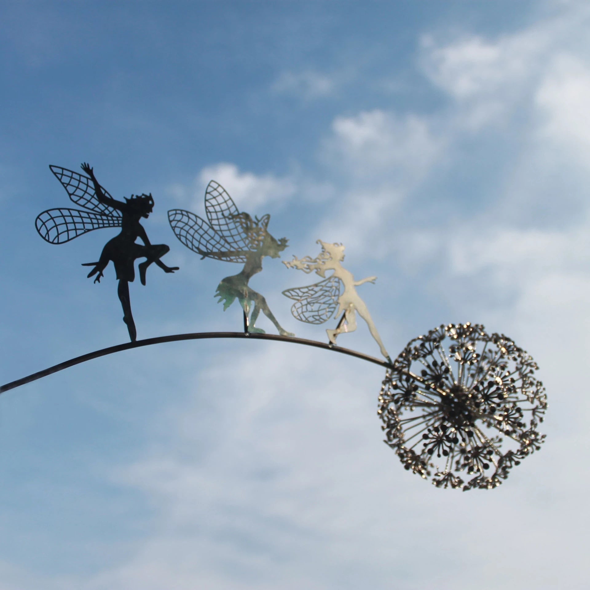 Enchanting Metal Fairy Garden Sculpture - Weather-Resistant Outdoor Decor for Garden Art and Ornaments 4