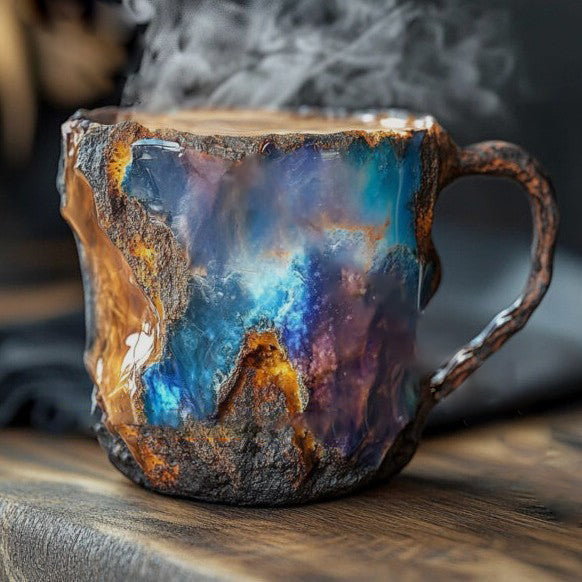 Handcrafted Mineral Crystal Mug – Insulated, Microwave Safe, 350-450 ml, Unique Design 1