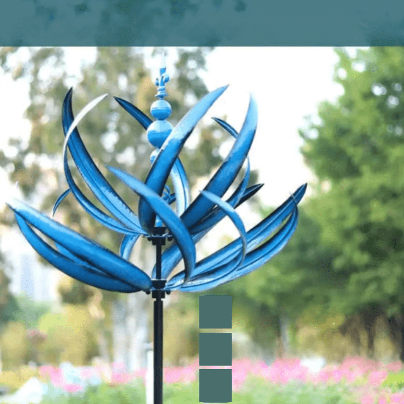 Harlow Wind-Driven Kinetic Art Sculpture - Elegant Metal Garden Spinner 5