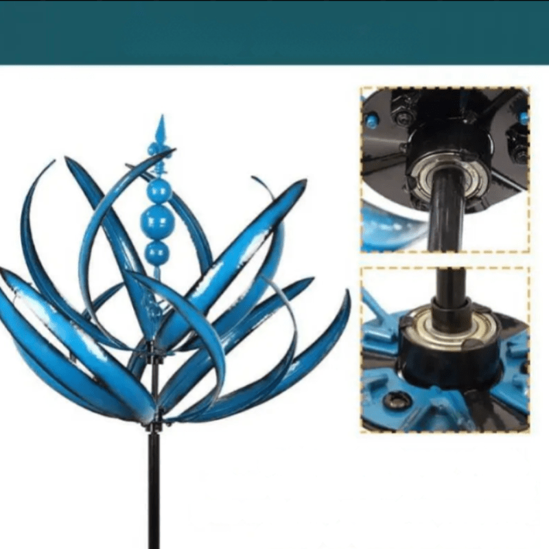 Harlow Wind-Driven Kinetic Art Sculpture - Elegant Metal Garden Spinner 6