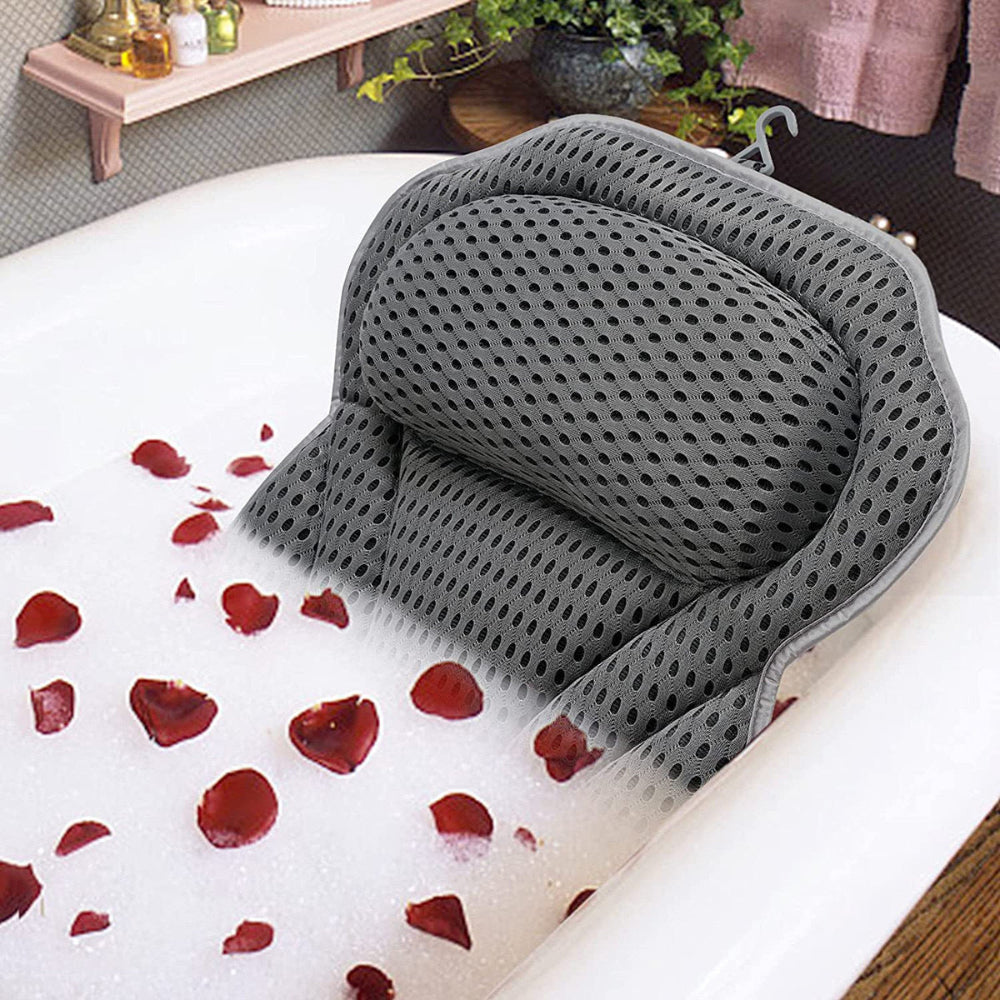 LuxeRest | Ergonomic Mesh Bath Pillow Providing Neck and Back Support 9