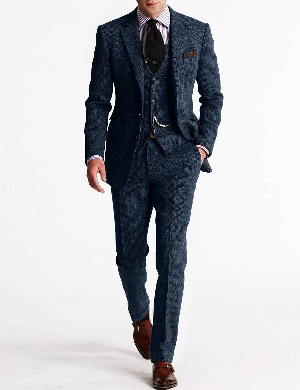 Old-School Luxe 3-Piece Suit – Men's Vintage Tailored Fit for Distinguished Style and Enduring Class 12