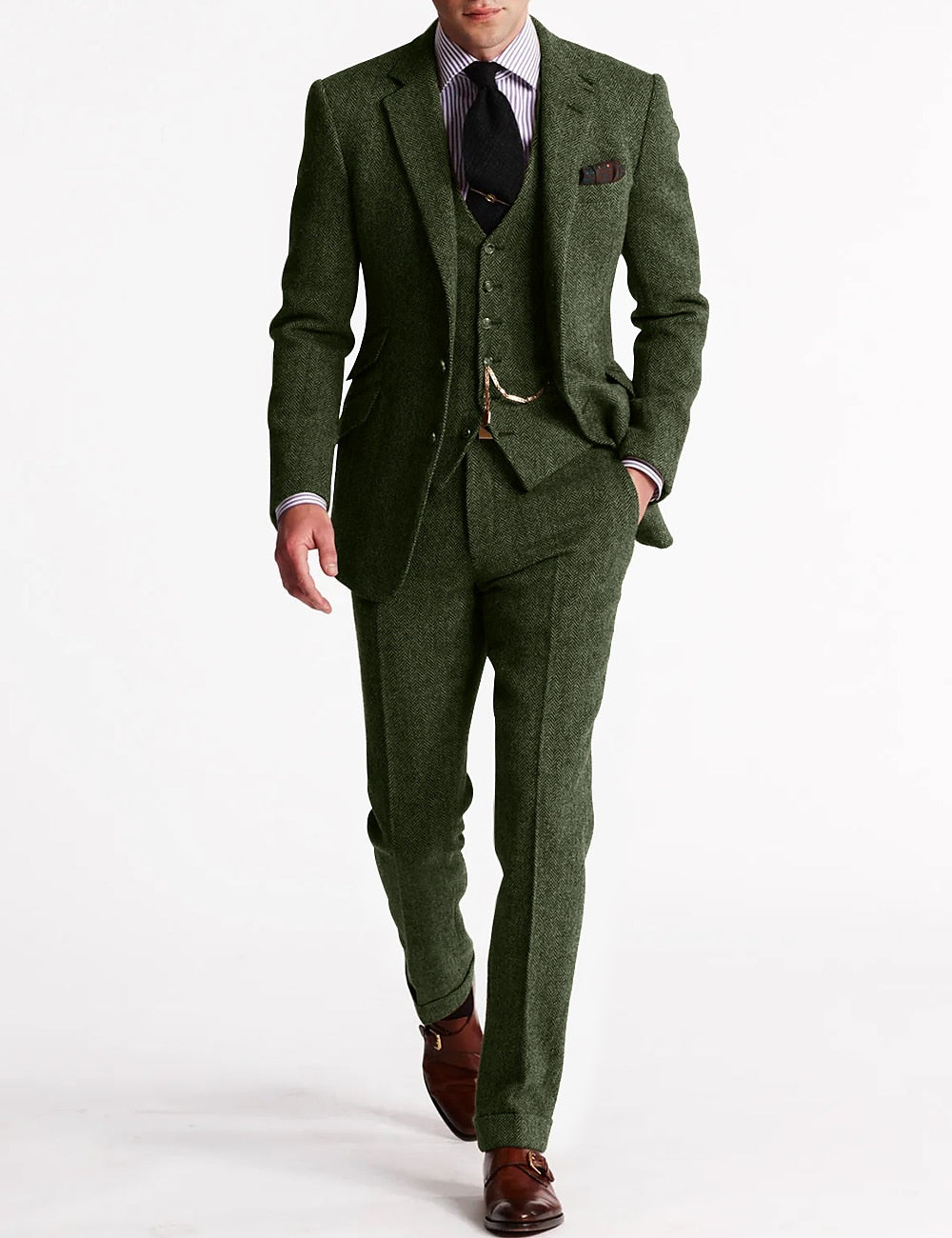 Old-School Luxe 3-Piece Suit – Men's Vintage Tailored Fit for Distinguished Style and Enduring Class 7