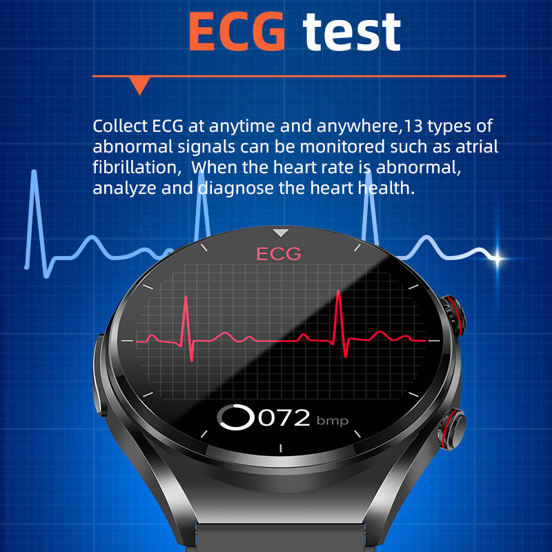 One-click blood sugar | Blood glucose blood pressure EKG | EKG HRV heart frequency monitor health smart watch 7
