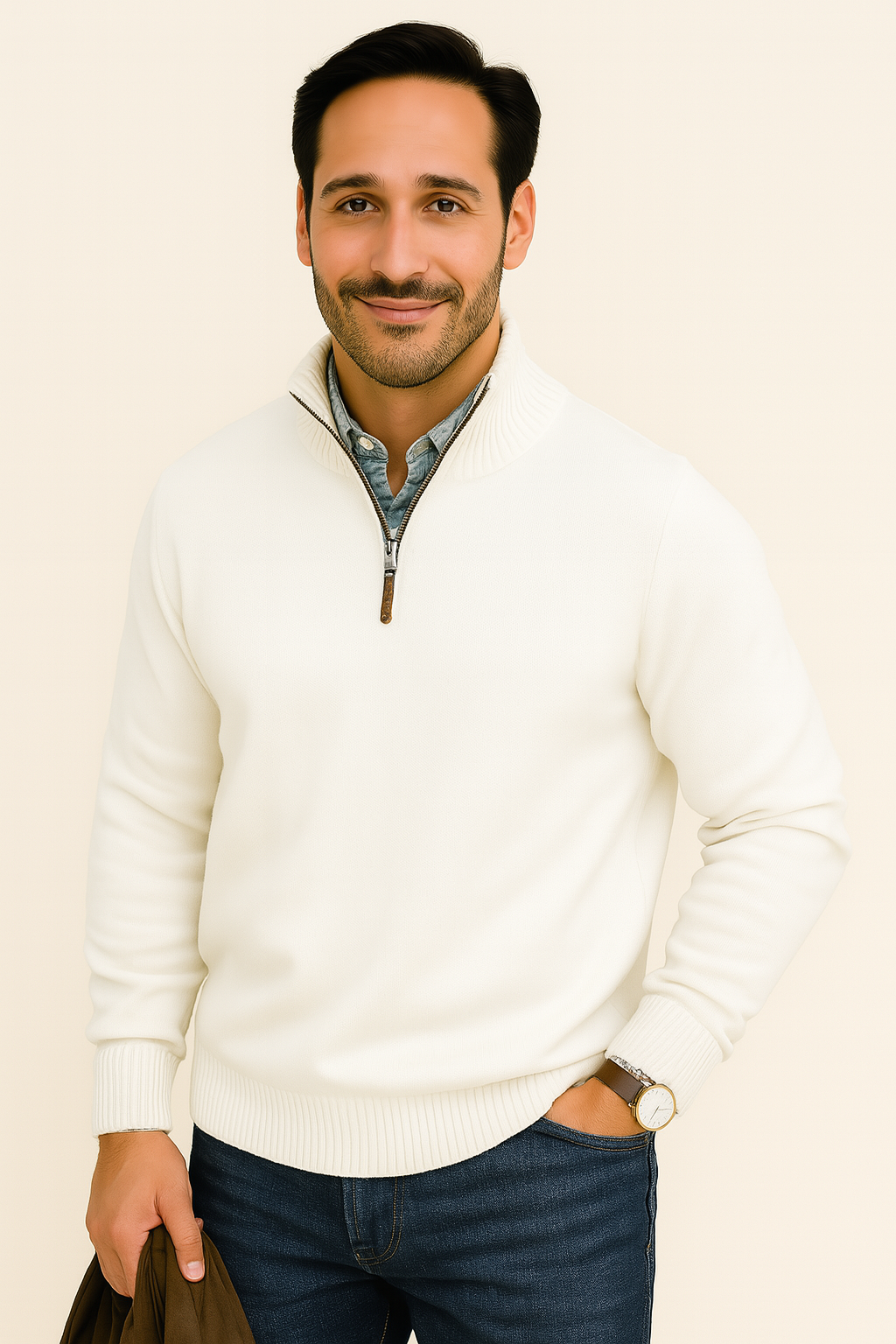 Raban | Classic Black Cashmere Pullover Sweater for Men 1