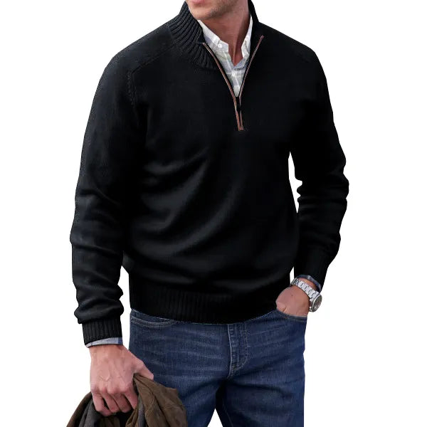 Raban | Classic Black Cashmere Pullover Sweater for Men 3