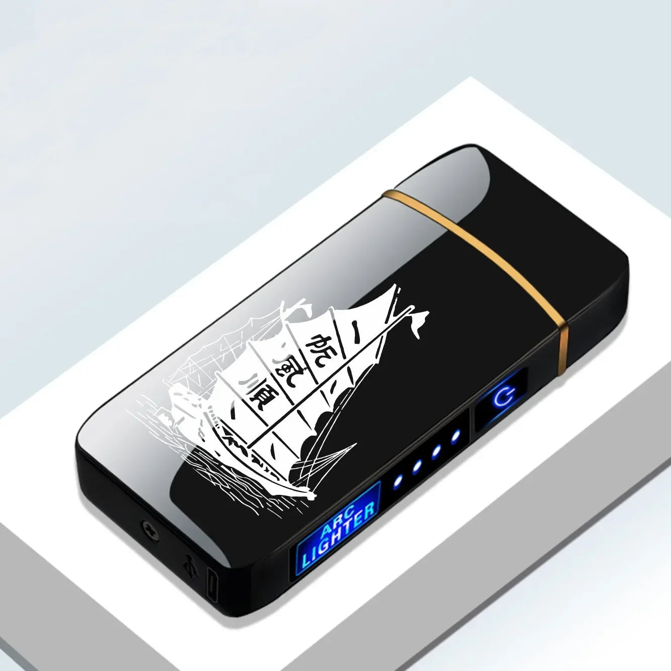 Rechargeable USB Plasma Lighter with Windproof Double Arch Flame – Stylish Metal Design for Indoor and Outdoor Use 20