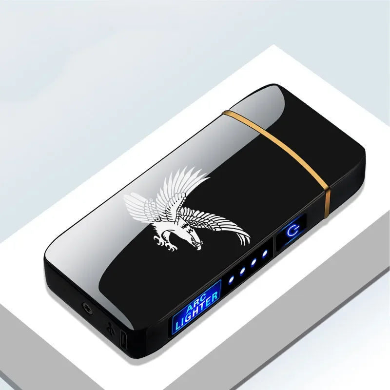 Rechargeable USB Plasma Lighter with Windproof Double Arch Flame – Stylish Metal Design for Indoor and Outdoor Use 6
