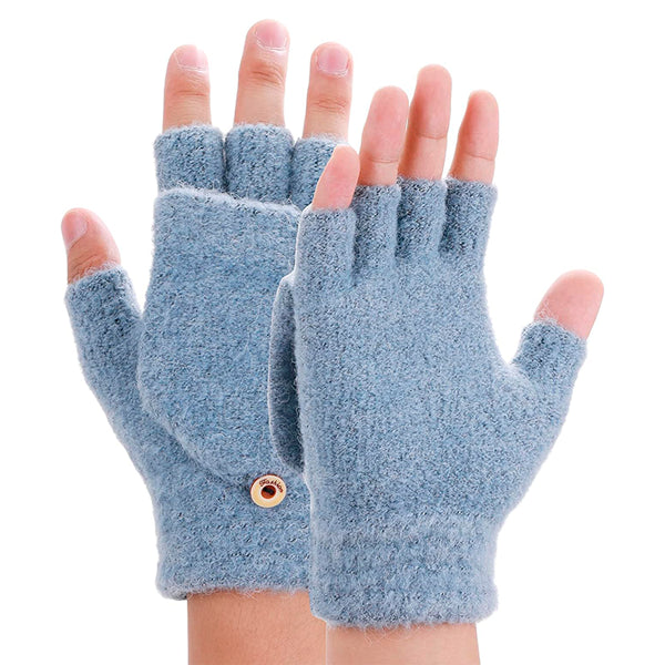 ThermaGrip | Heated Winter Knit Fingerless Gloves for Cold Weather 3