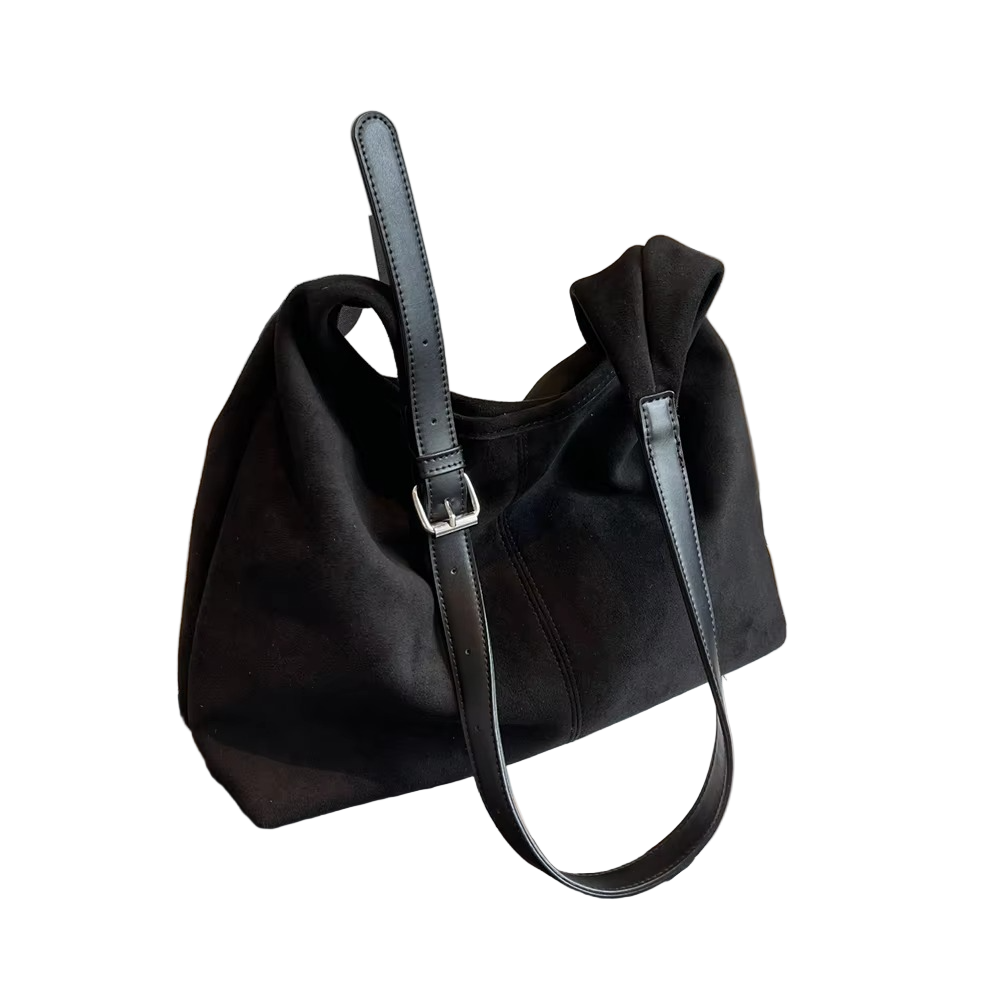 Versatile Suede Handbag – High Capacity Trunk Style with Adjustable Strap for Elegant Everyday Outfits 4