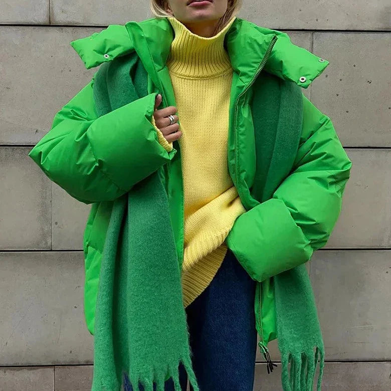 Women's Black Puffer Jacket Size M Insulated Polyester 2