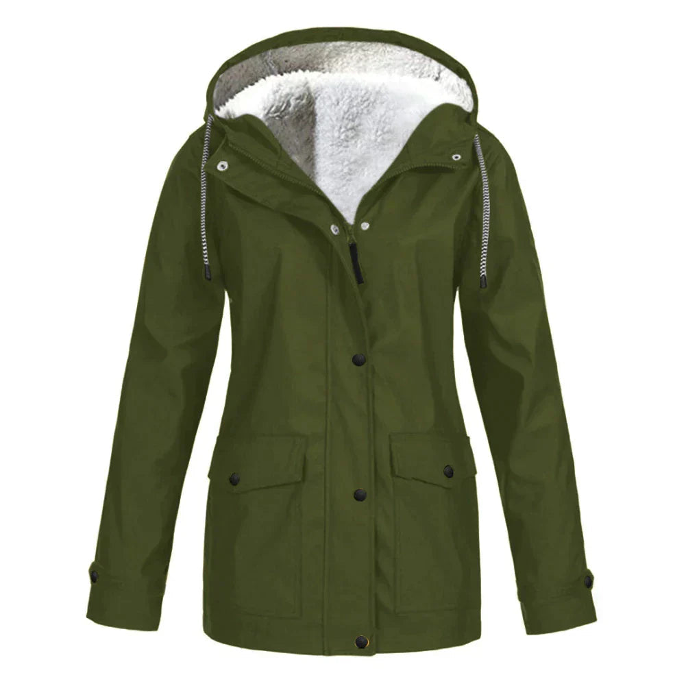 Women's Jacket Green Size M Waterproof Breathable Outdoor Coat 6