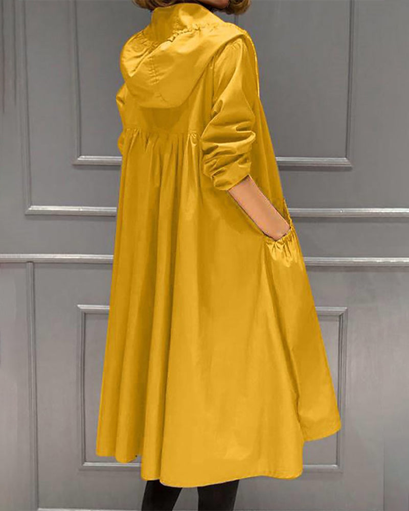 Women's Long Waterproof Jacket Black Size M 1