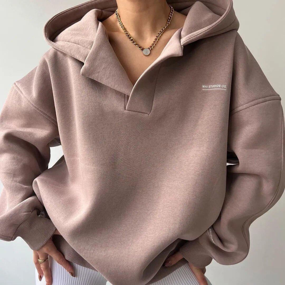 Women's Oversized Sweatshirt Pink Size M Cotton 0