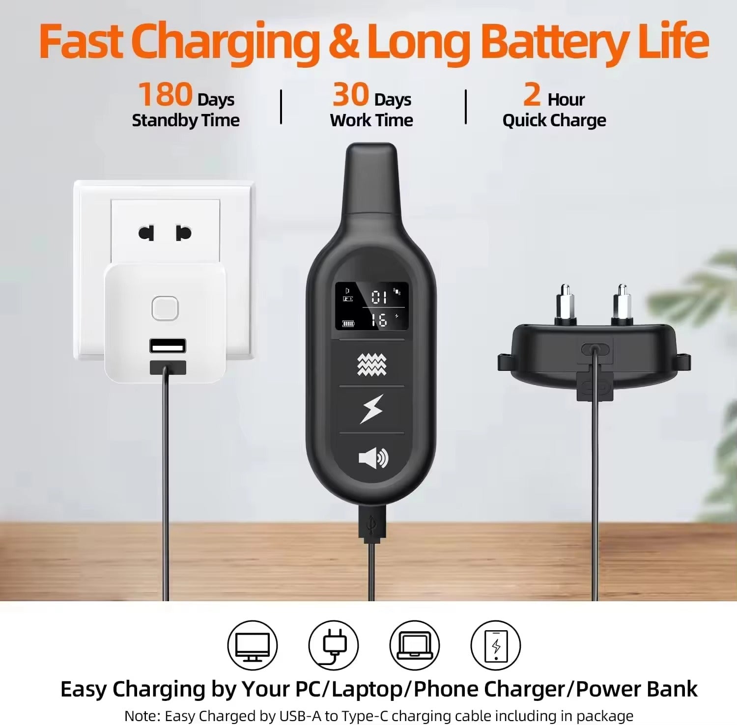 Electric Dog Training Collar with Remote Control, Waterproof, 16 Adjustable Shock Levels, 1000m Range, Beep & Vibration Modes